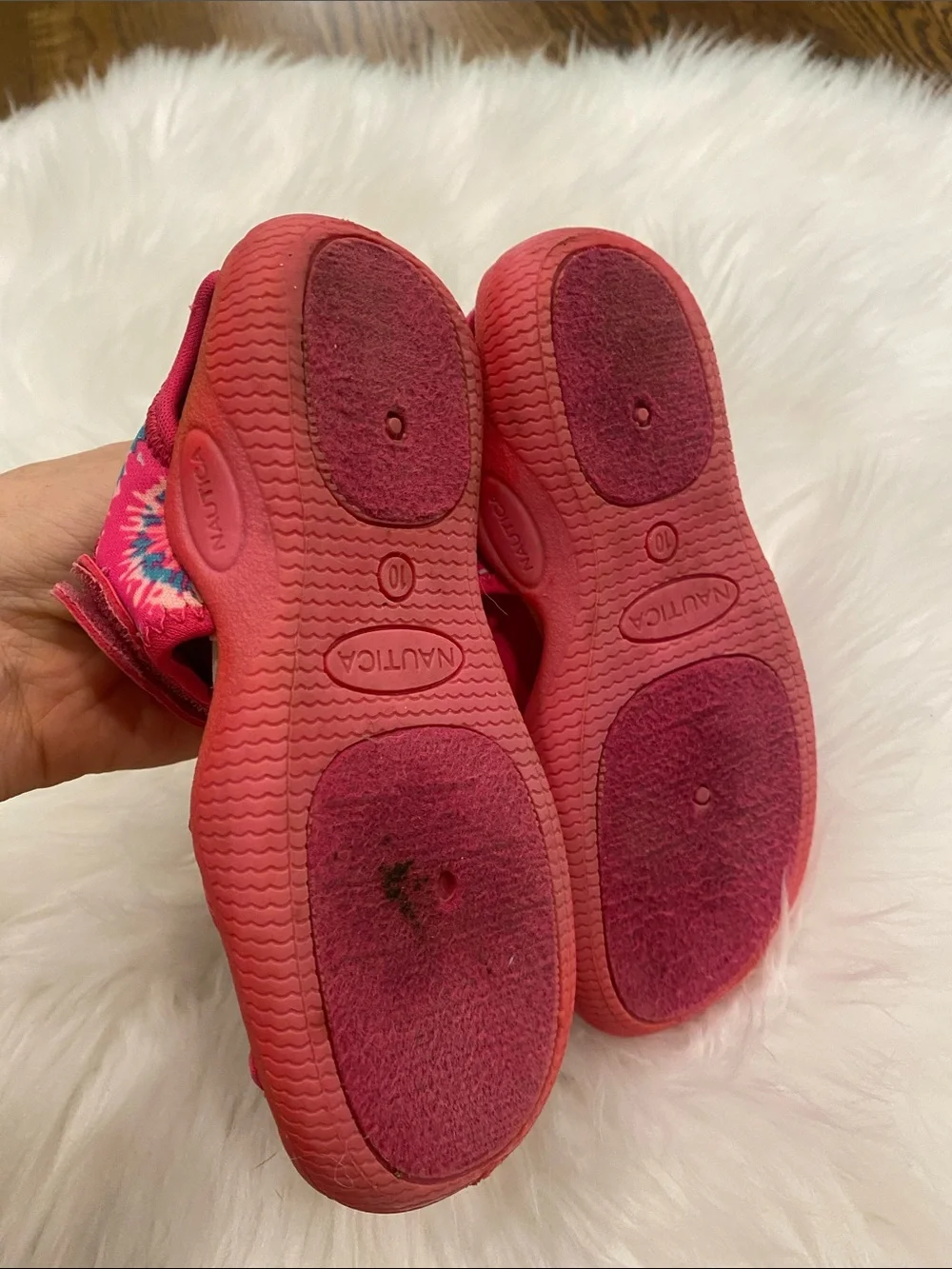 Nautica Kids Bright Pink & Blue Tie-Dye Water Shoes sz 10